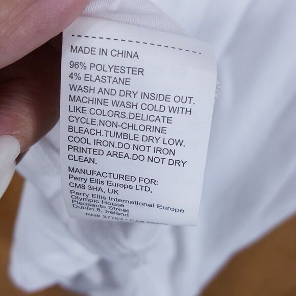 PERRY ELLIS Shirt Mens Small White Pullover Crew Deluxe Touch Soft Comfort - Picture 5 of 8